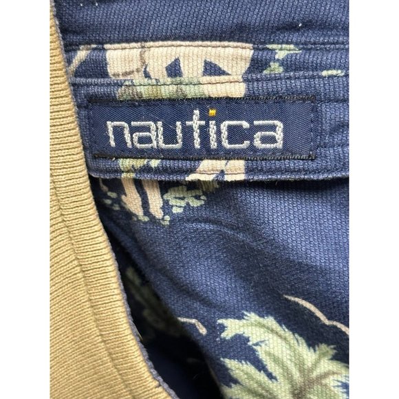 Vintage Nautica Reversible Men Khaki Navy Blue Golf Pattern lightweight sz L 90s - Picture 14 of 14
